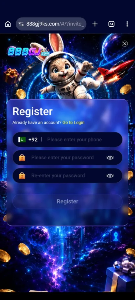 888GJ Game register image