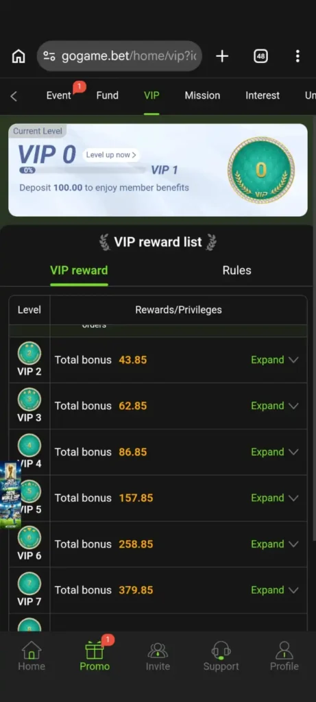 GOGAME.BET BONUS App
