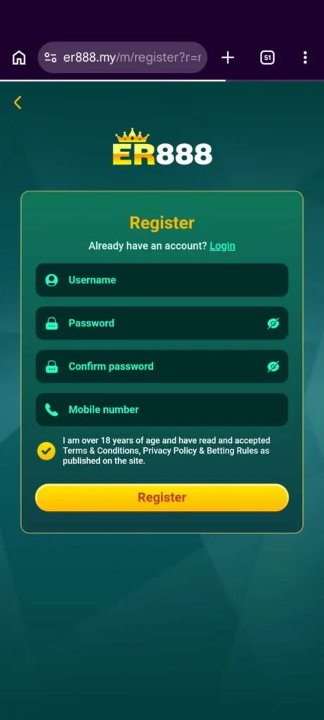 ER888 Game register Image