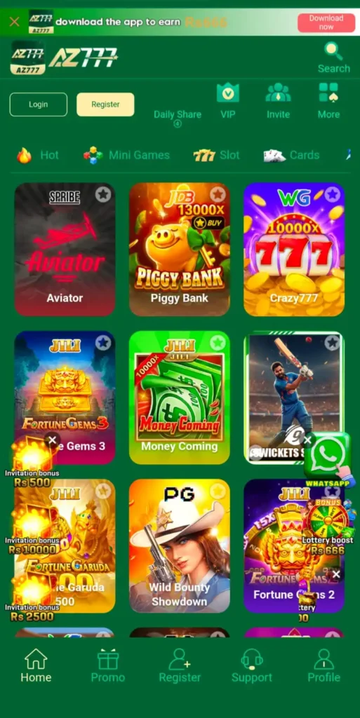 AZ777 Game home page