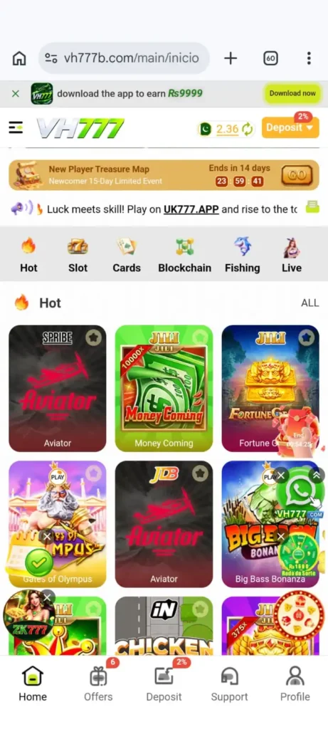 VH777 Game home page